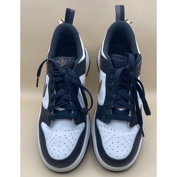 Shop Nike Dunk Low SE  Nike Dunk Low Black White Off Noir Gold Metallic Panda Size 5.5 Y / 7 Womens